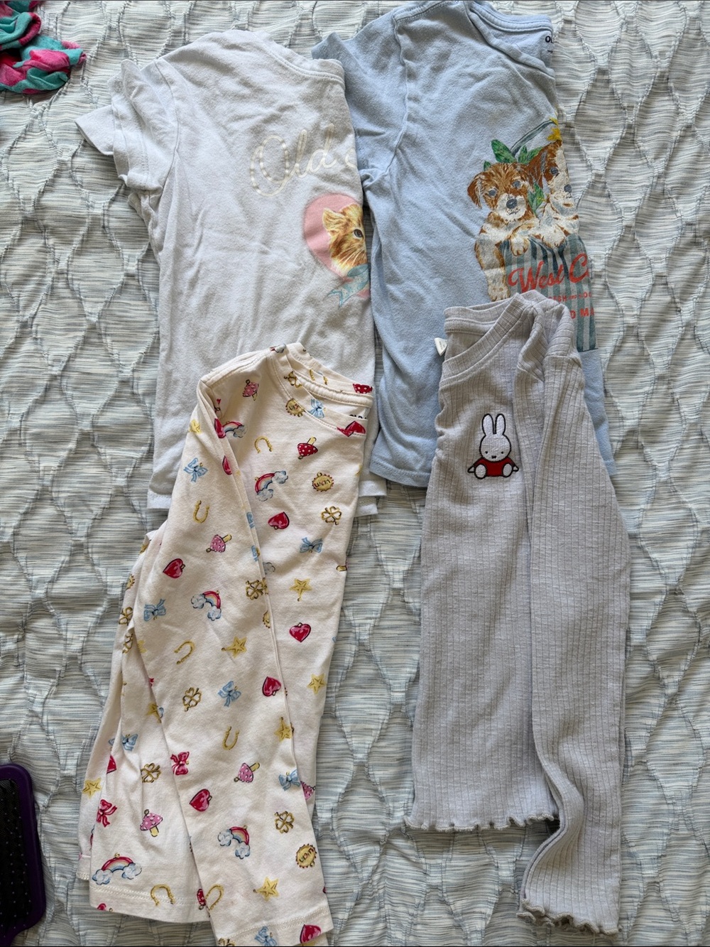 Old Navy girl Tops size 8 in Light Blue, Cream, Pink, Gray